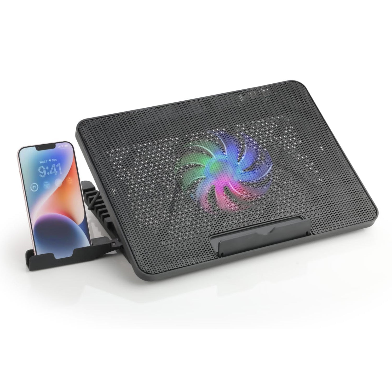 12809 Laptop Cooler Cooling Pad with 2 Quiet Led Fans, Dual USB Ports, Portable Ultra Slim USB Powered 7 Heights Adjustable Laptop Stand for Gaming Laptop 12809 Laptop Cooler Cooling Pad with 2 Quiet Led Fans, Dual USB Ports, Portable Ultra Slim USB Powered 7 Heights Adjustable Laptop Stand for Gaming Laptop